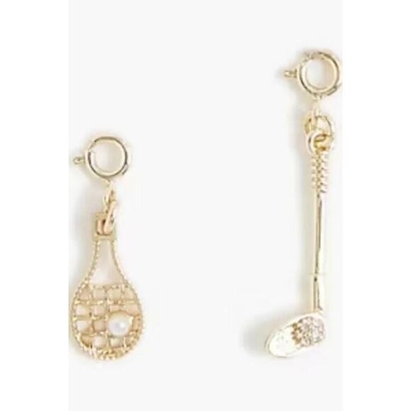 J.Crew Gold Tennis & Golf Charms Set — Gold-Plated Racket & Club (Set of 2) - Picture 3 of 3
